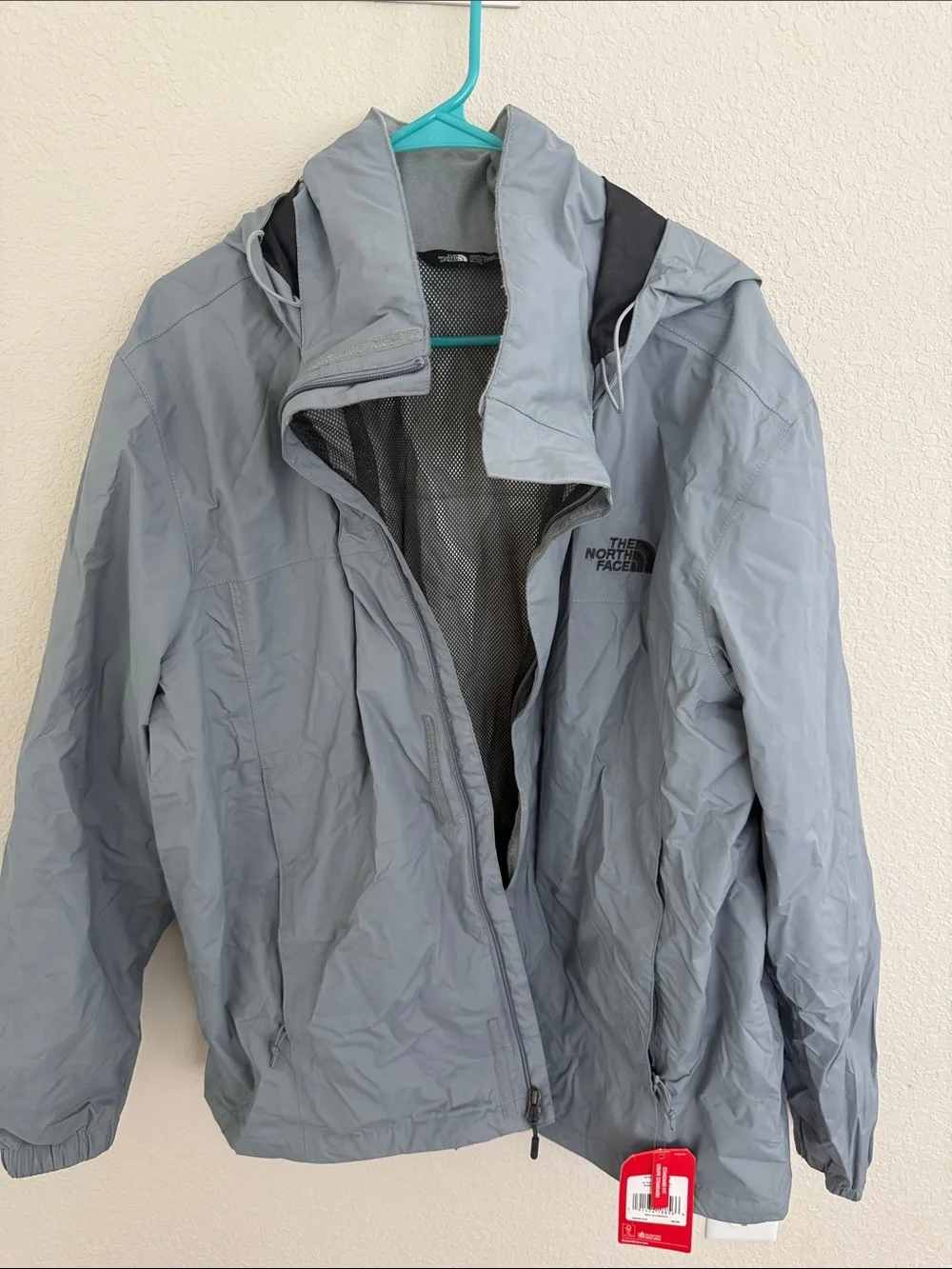 The North Face Light Gray Hooded Shell Jacket